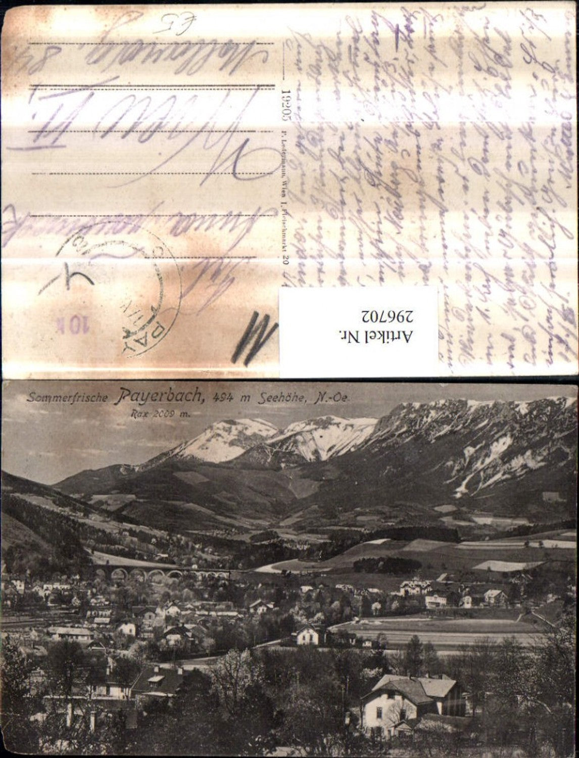 296702,Payerbach Totale m. Rax Bergkulisse