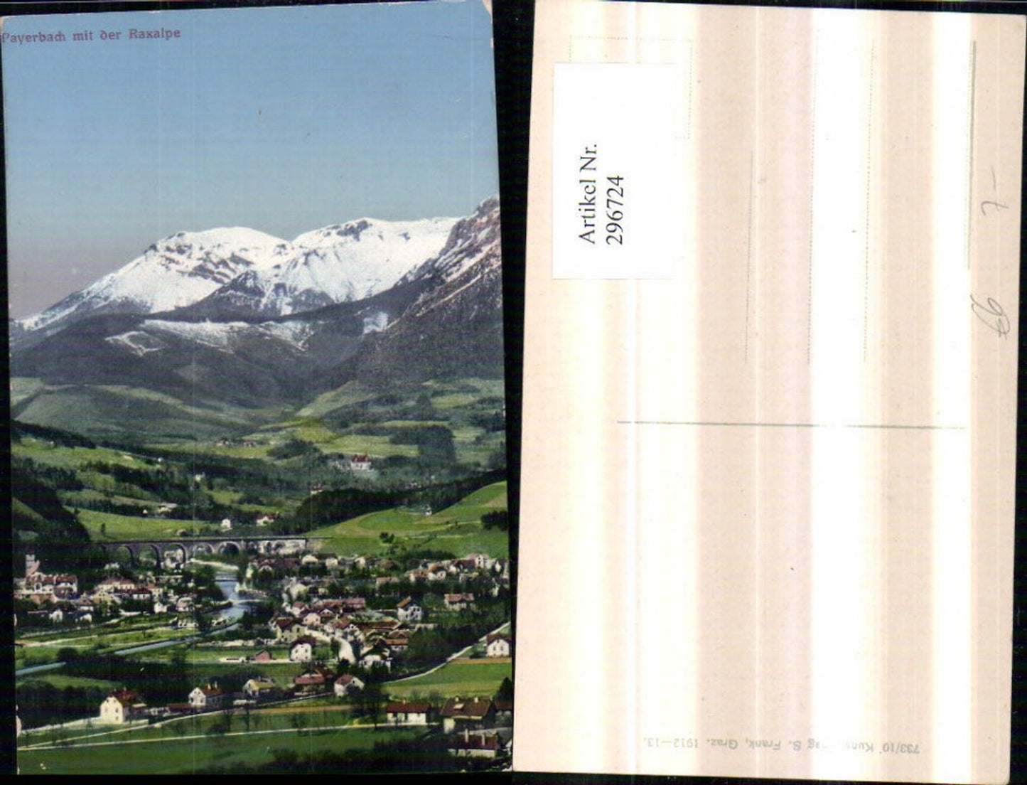 296724,Payerbach Totale m. Viadukt geg. Raxalpe Bergkulisse
