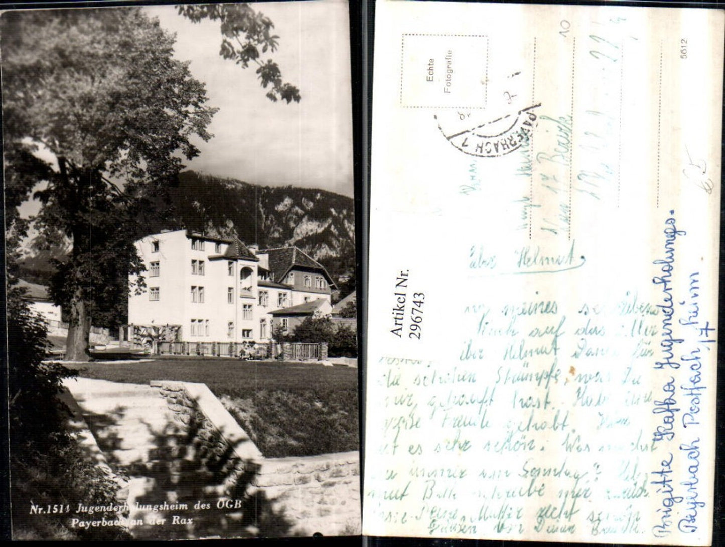 296743,Payerbach an d. Rax Jugenderholungsheim