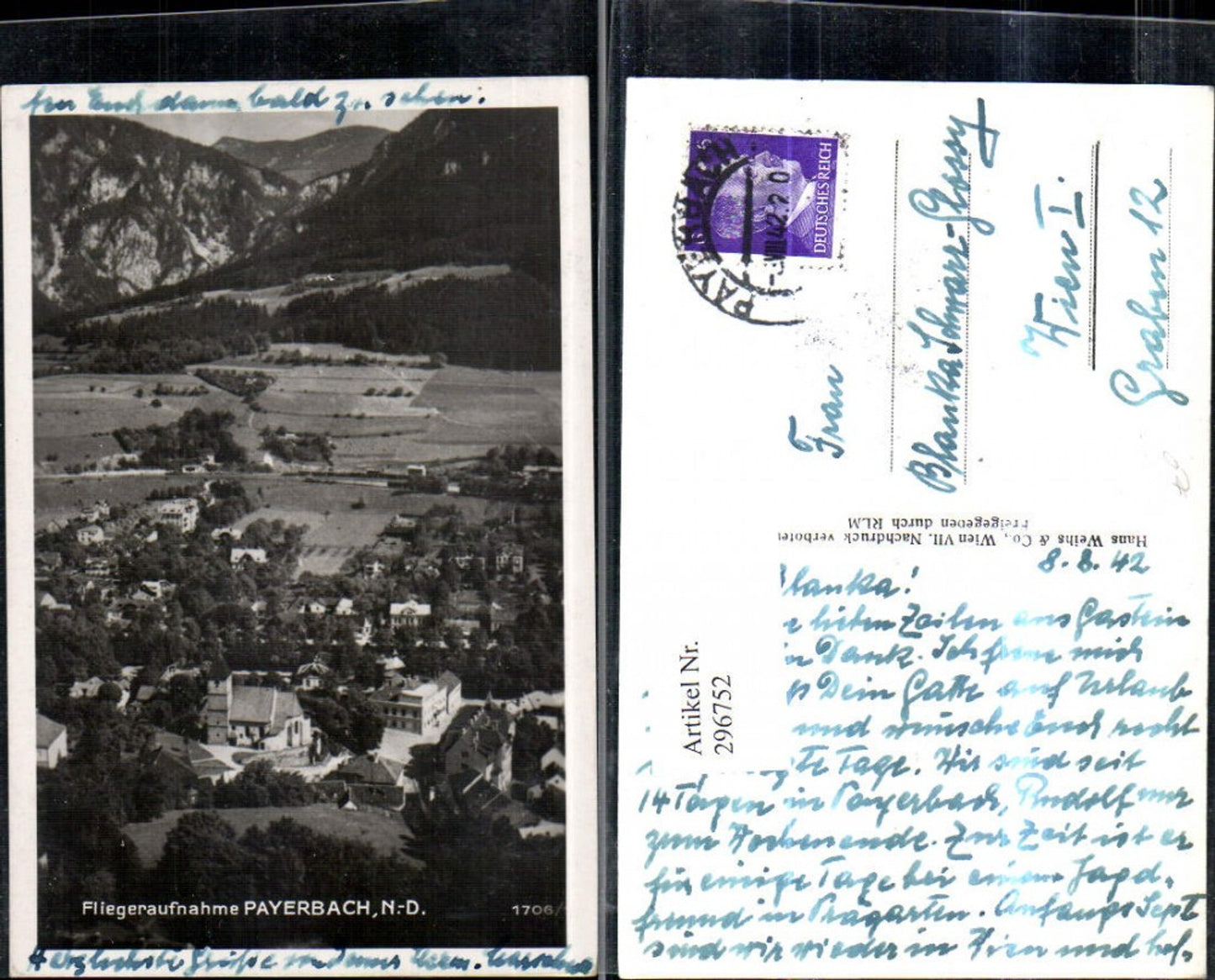 296752,Payerbach Totale Fliegeraufnahme