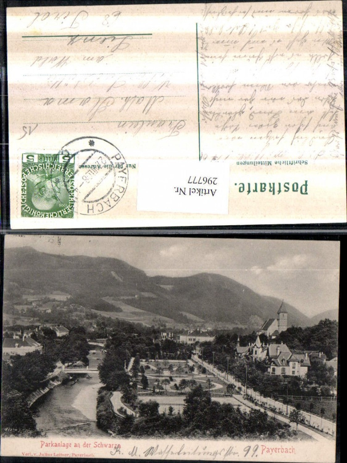 296777,Payerbach Teilansicht Parkanlage an d. Schwarza