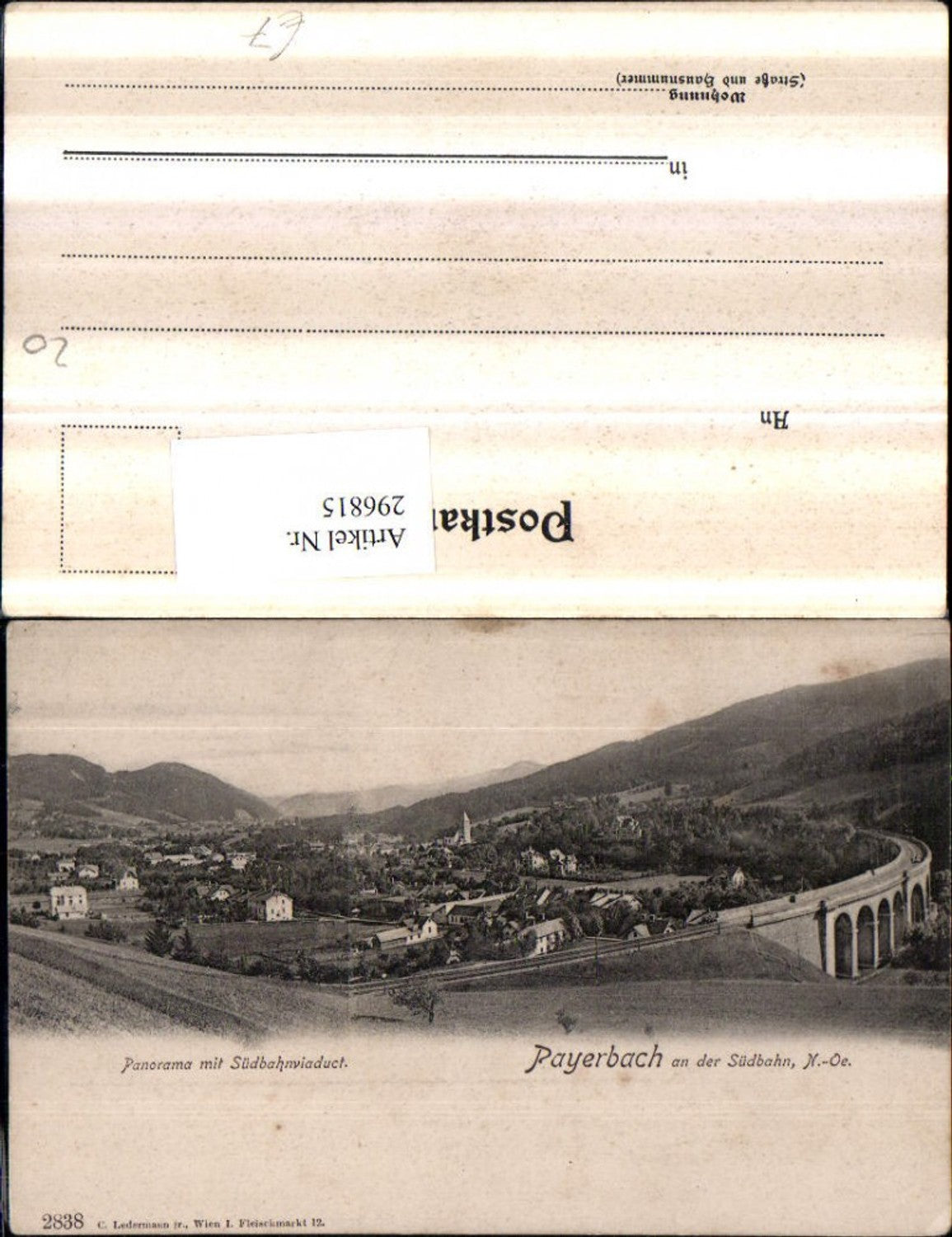 296815,Payerbach an d. Südbahn Totale Panorama m. Südbahnviadukt Brücke