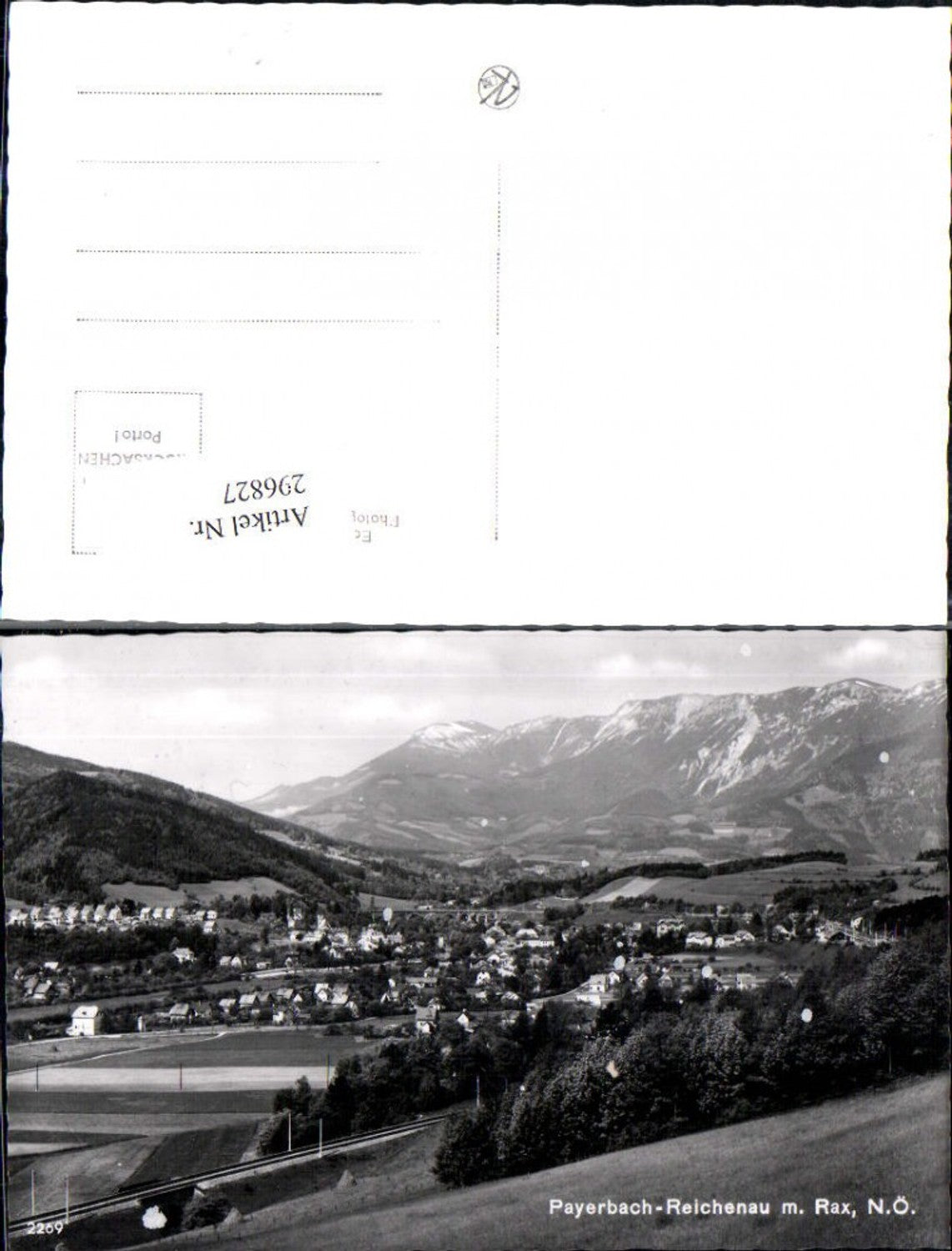 296827,Payerbach Reichenau Totale m. Viadukt geg. Rax Bergkulisse