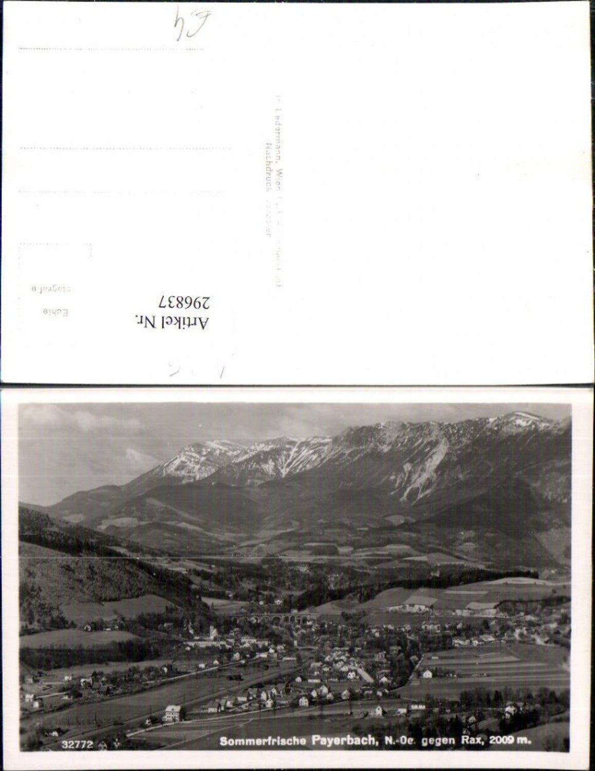 296837,Payerbach Totale geg. Rax Bergkulisse