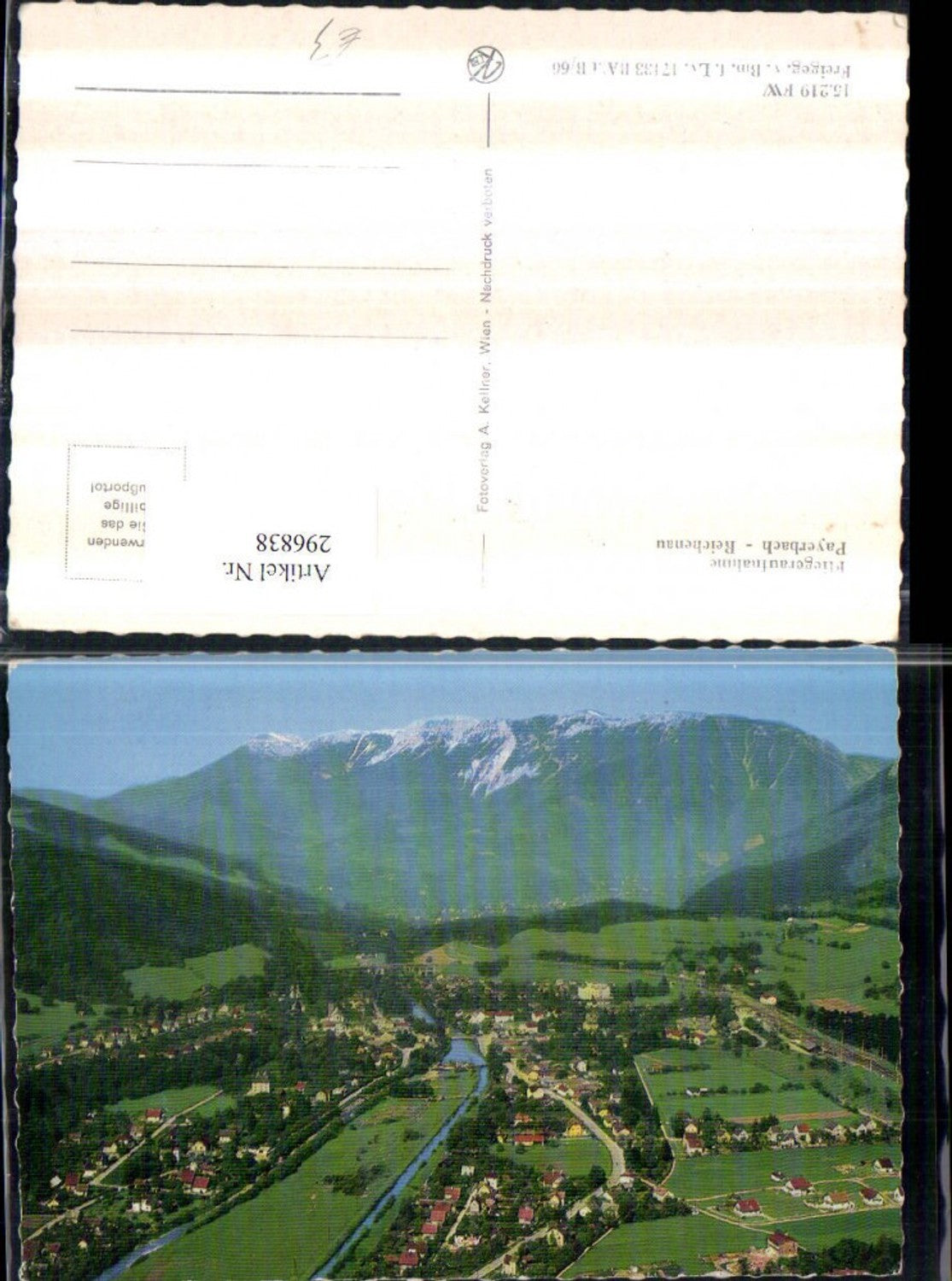 296838,Payerbach Reichenau Totale Bergkulisse Fliegeraufnahme