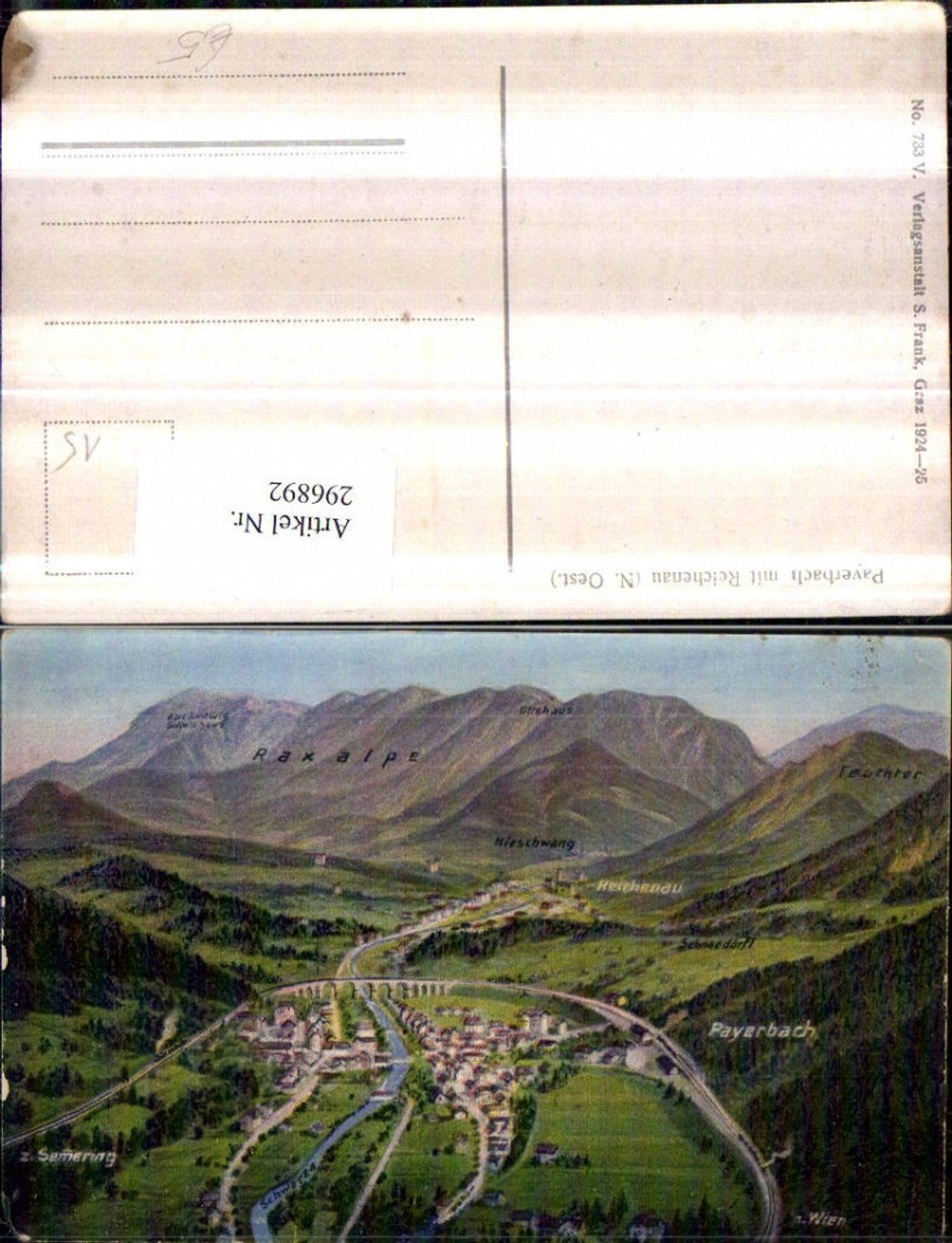 296892,Payerbach Totale m. Reichenau Viadukt Bergkulisse