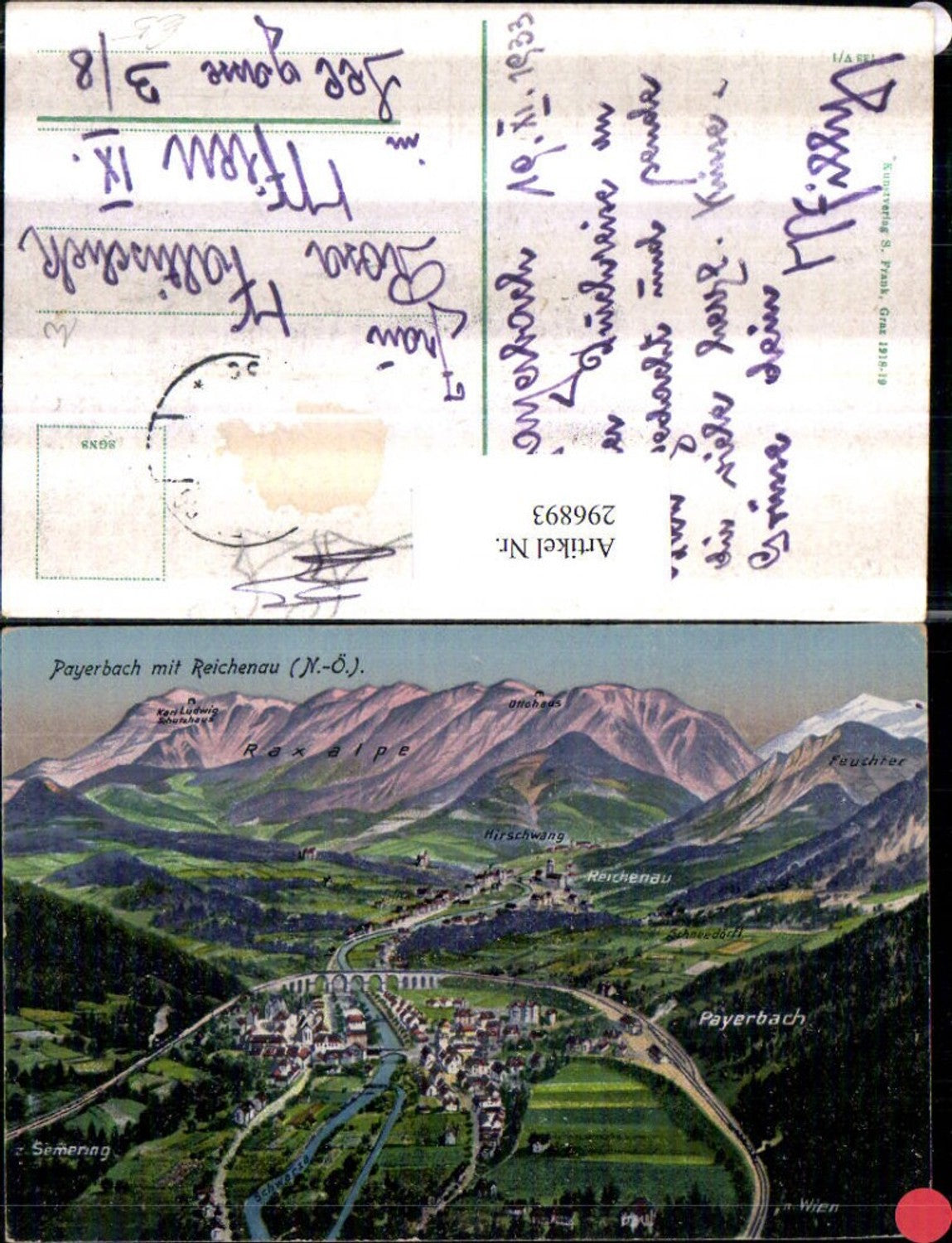 296893,Payerbach Totale m. Reichenau Viadukt Bergkulisse