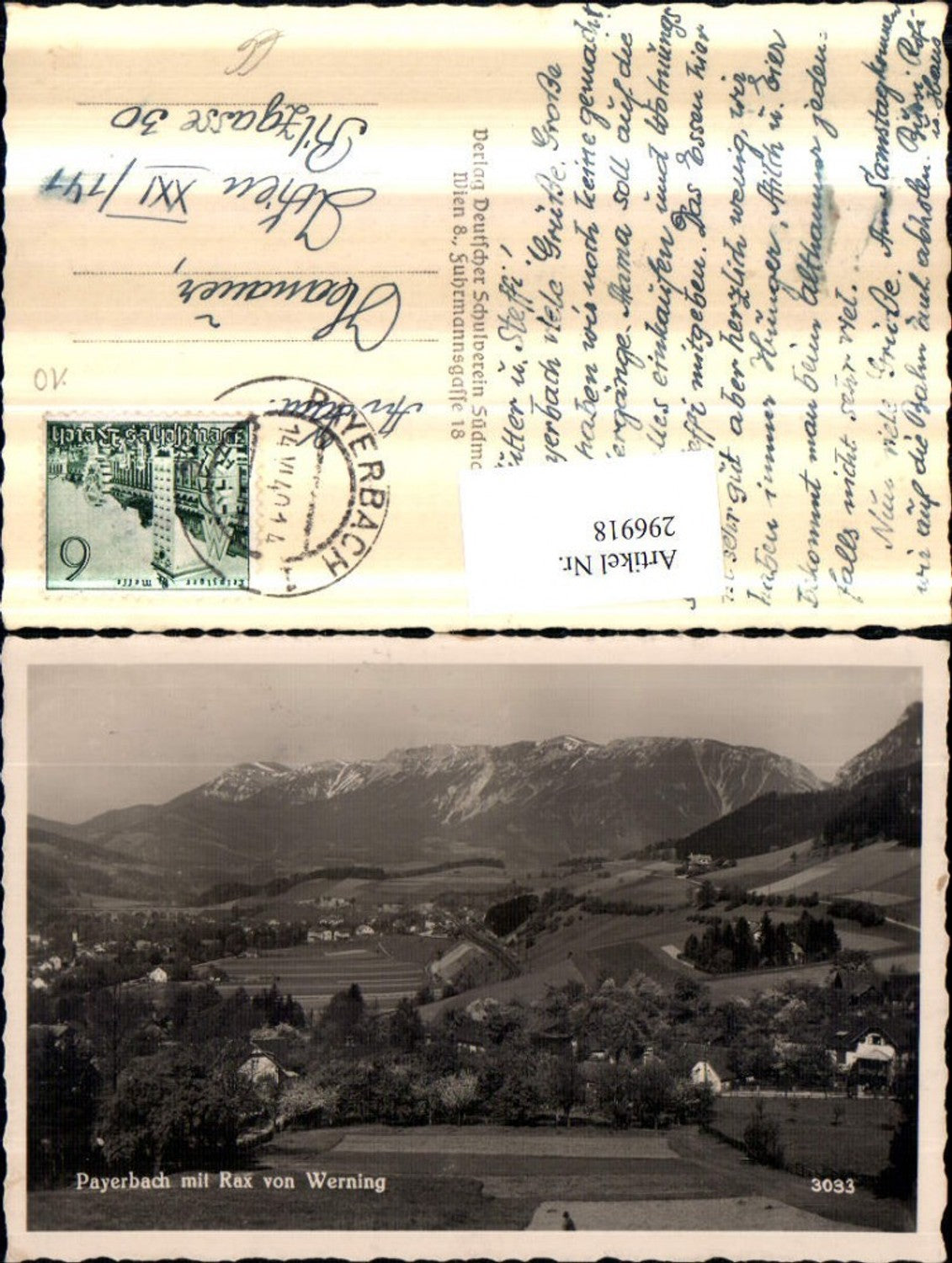 296918,Payerbach Totale m. Rax von Werning Bergkulisse