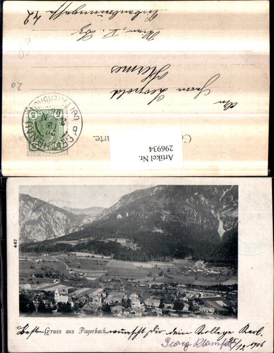 296934,Gruß aus Payerbach Totale Bergkulisse