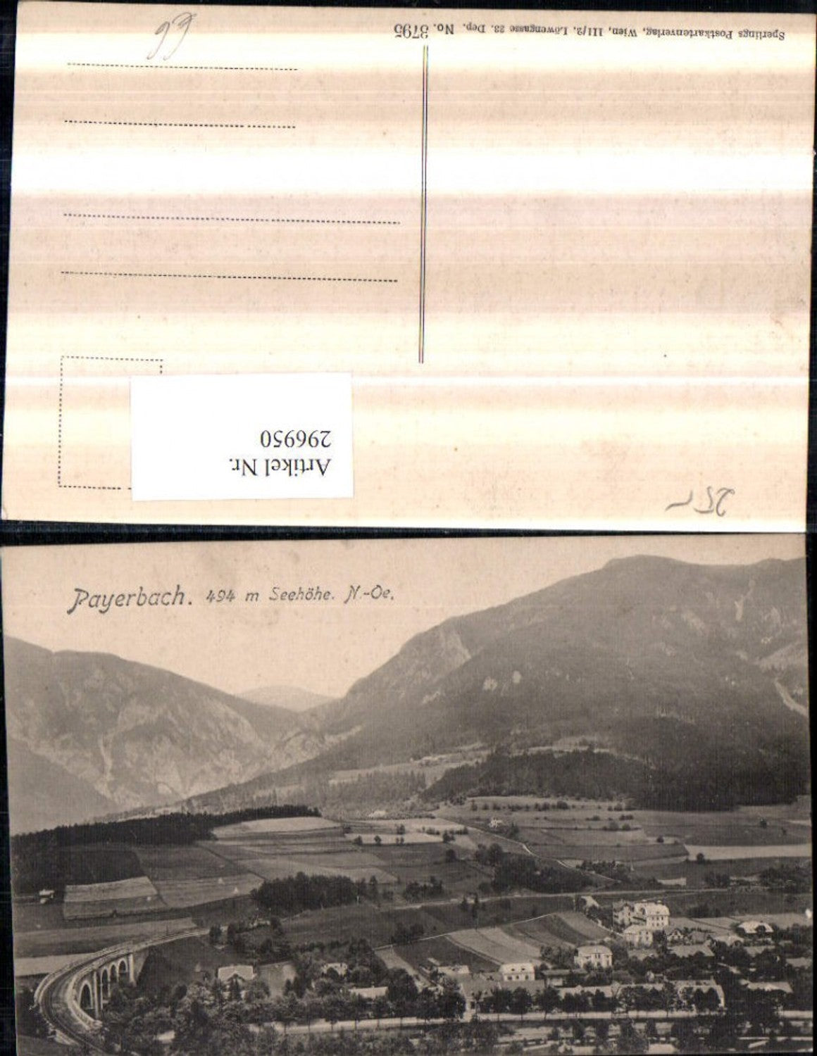 296950,Payerbach Teilansicht m. Viadukt Bergkulisse pub Sperling 3795