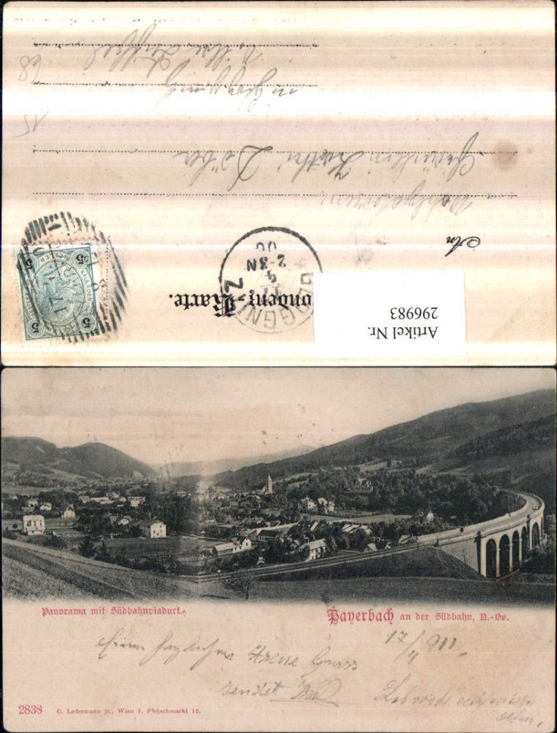 296983,Payerbach an d. Südbahn Totale Panorama m. Viadukt