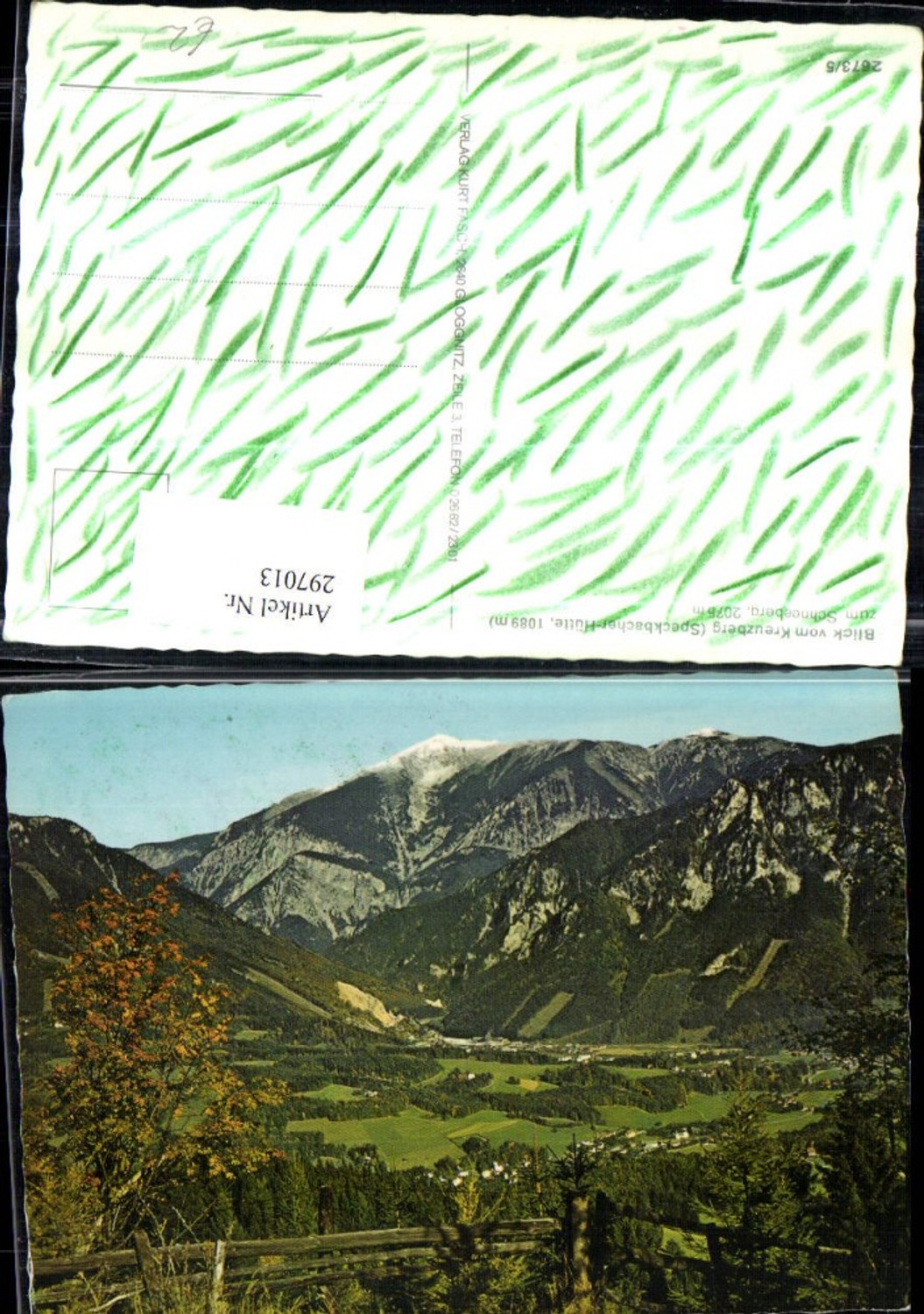297013,Blick vom Kreuzberg zum Schneeberg Bergkulisse