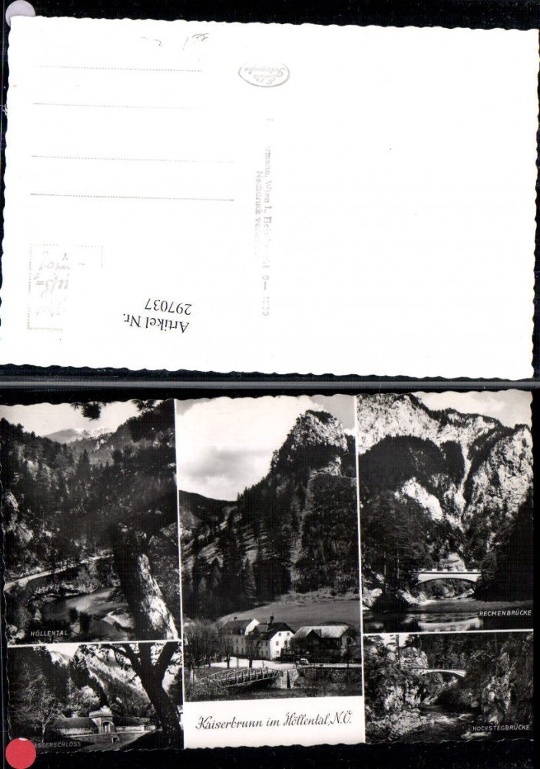 297037,Kaiserbrunn im Höllental Brücke Gasthof Wasserschloss b. Schwarzau Mehrbildkarte