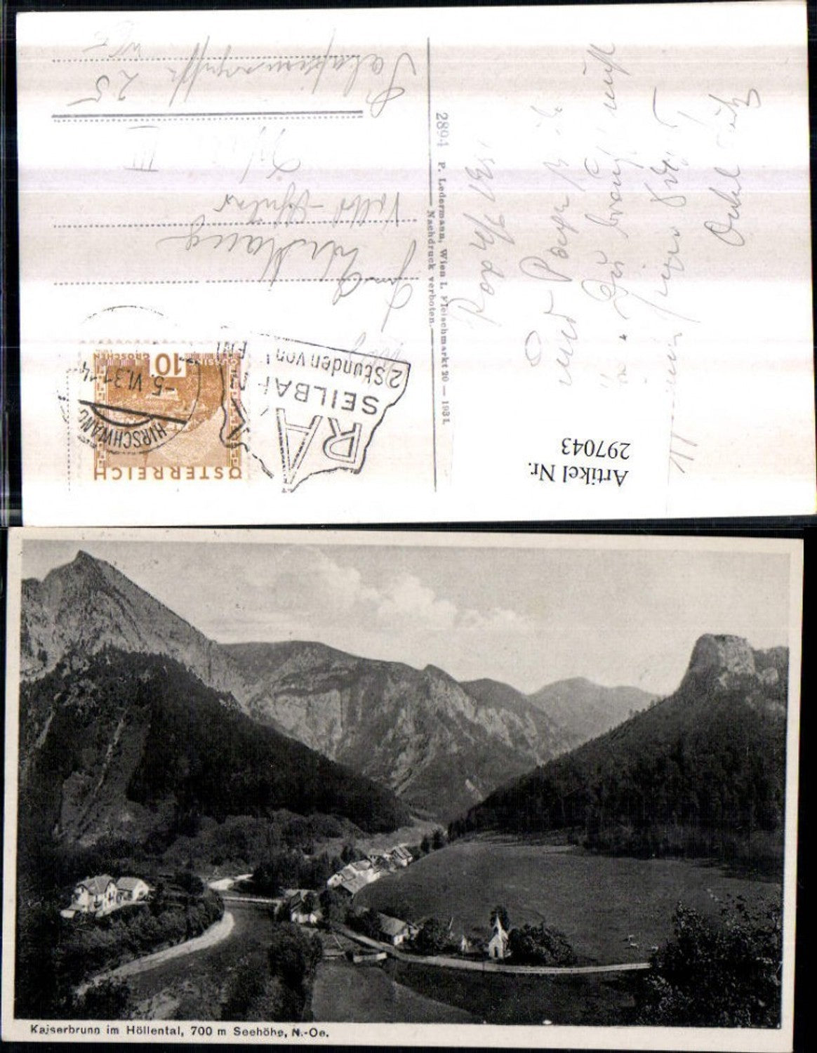 297043,Kaiserbrunn im Höllental Totale Bergkulisse b. Schwarzau