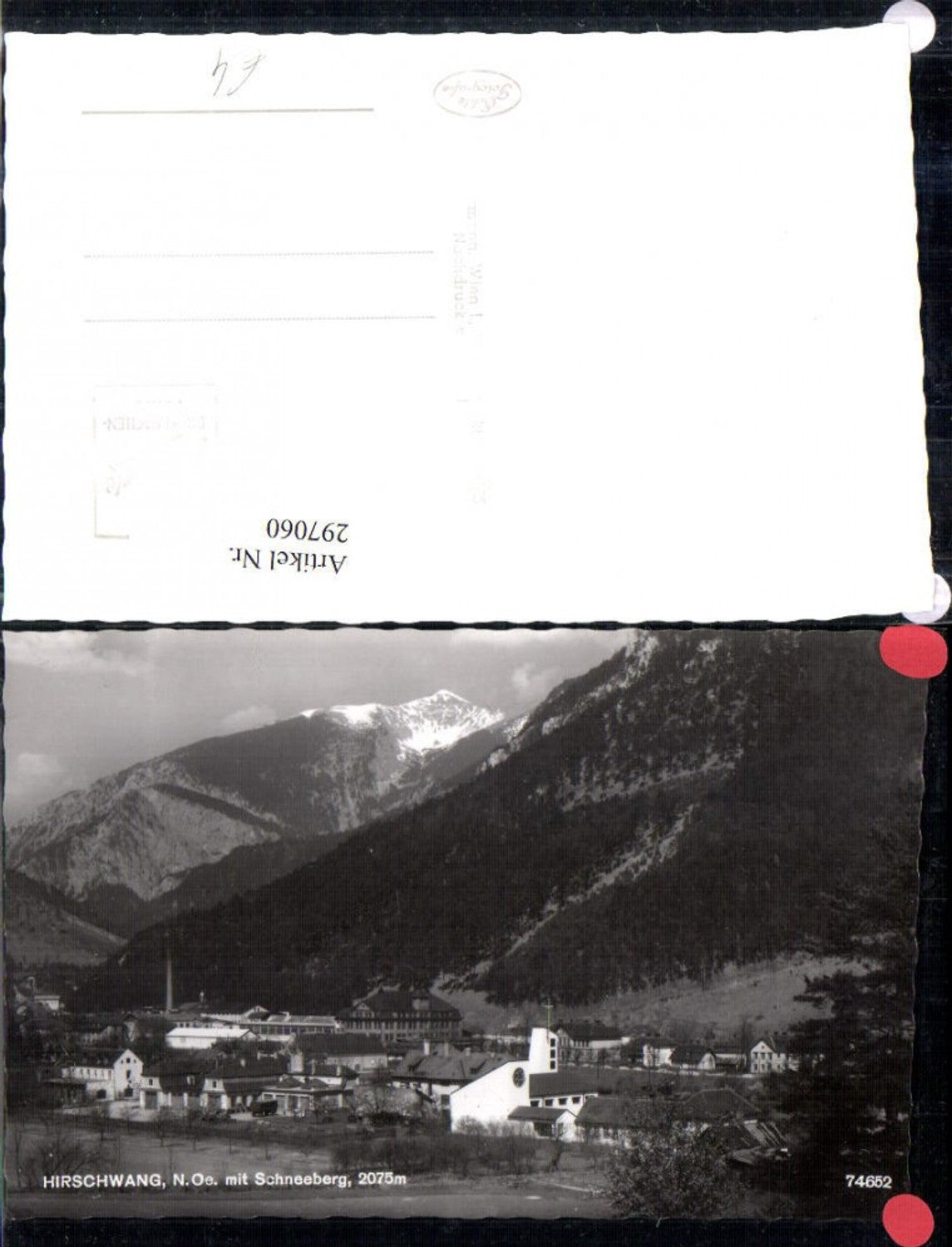 297060,Hirschwang Totale m. Schneeberg Bergkulisse