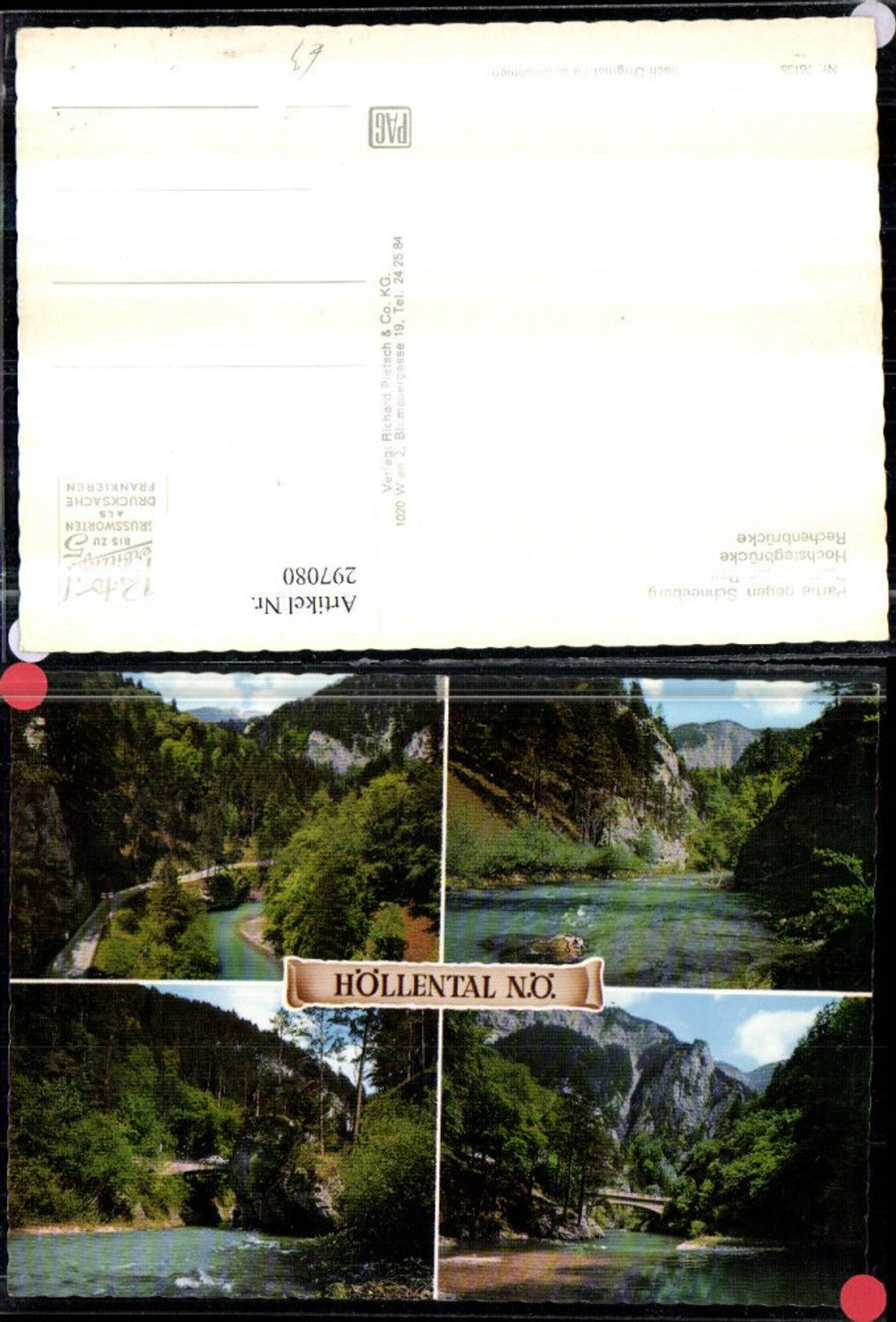 297080,Höllental Hochstegbrücke Rechenbrücke Partien b. Schwarzau Mehrbildkarte