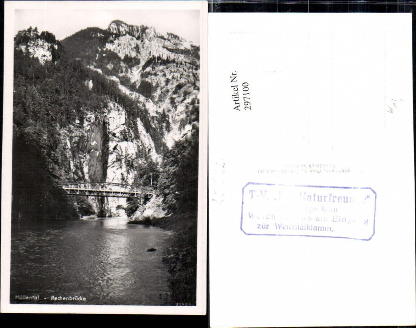 297100,Höllental Rechenbrücke Brücke b. Naßwald Schwarzau