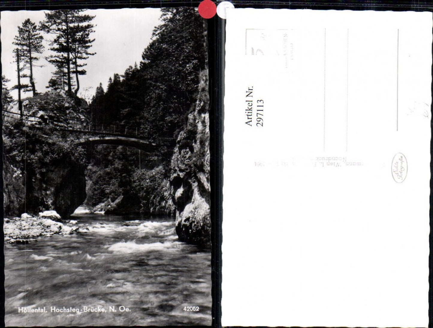 297113,Höllental Hochsteg-Brücke Partie b. Naßwald Schwarzau