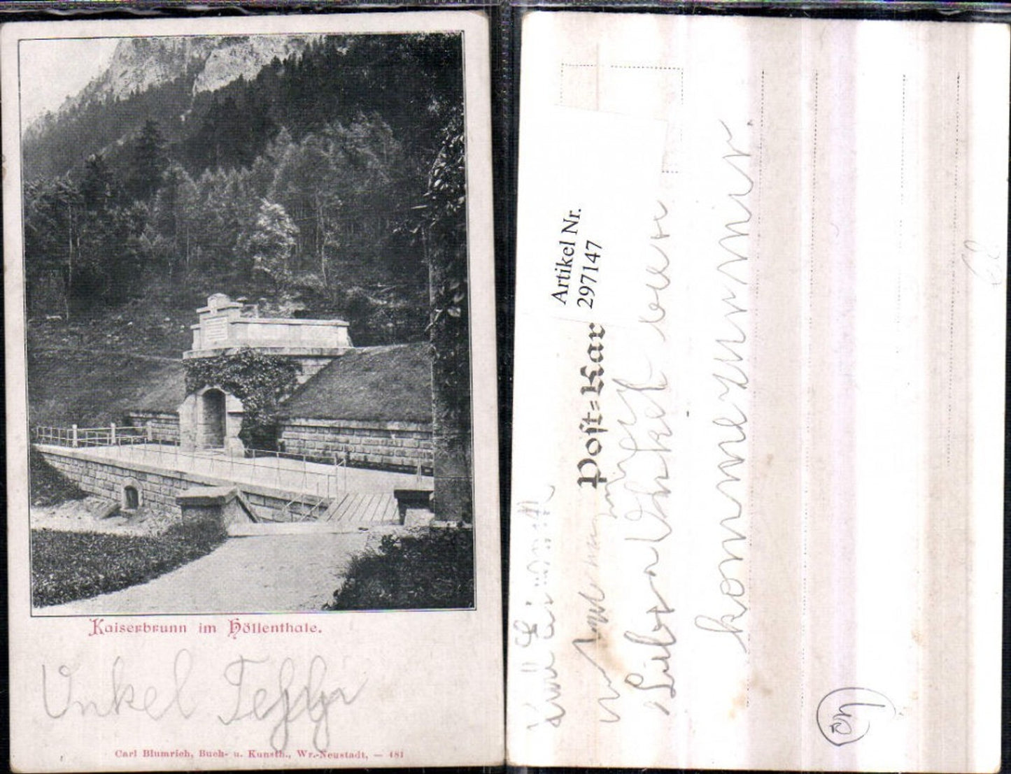 297147,Kaiserbrunn im Höllenthal Höllental Wasserschloss b. Reichenau