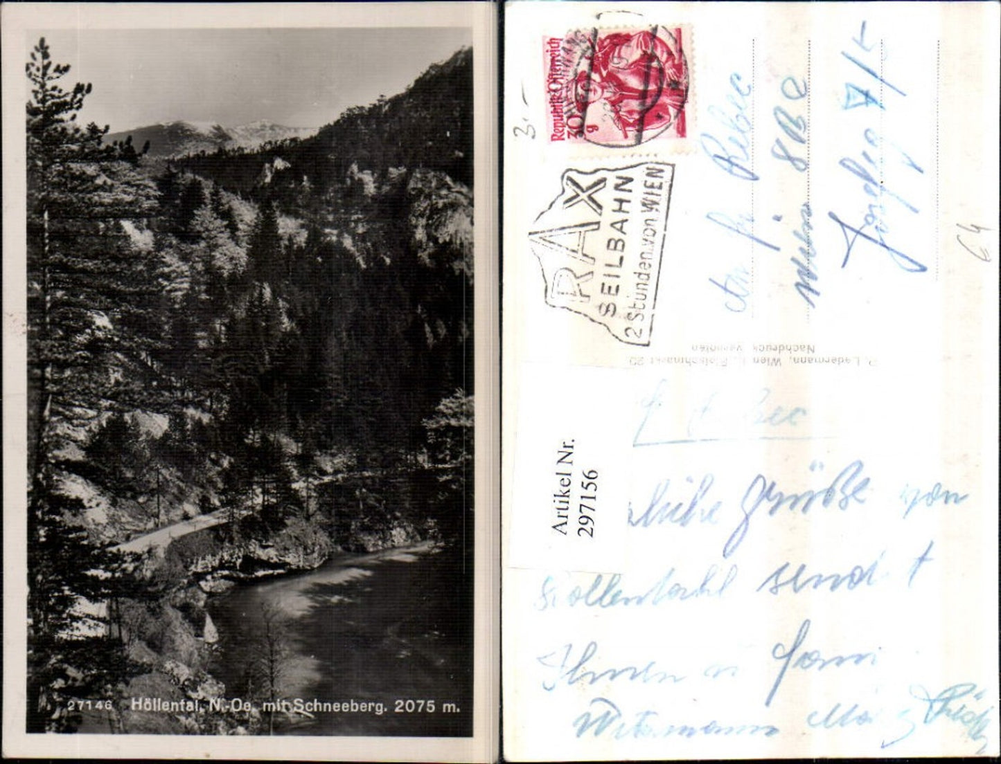 297156,Höllental Partie m. Schneeberg b. Naßwald Schwarzau