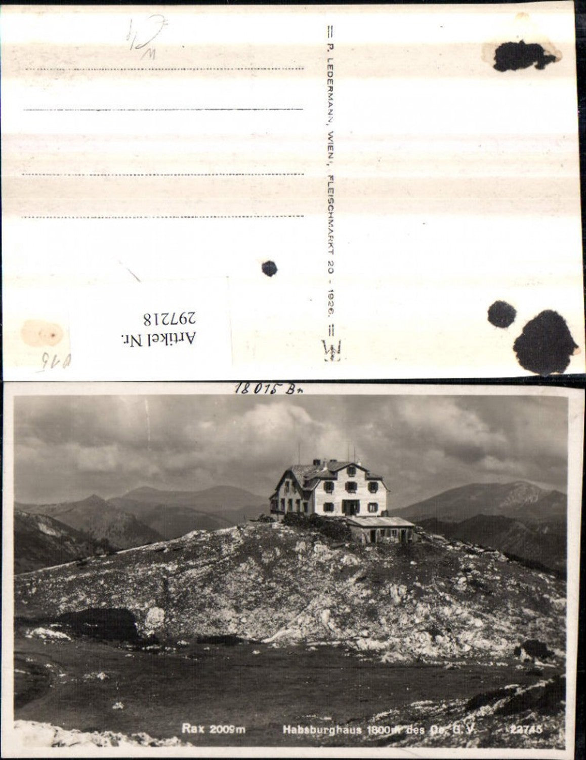 297218,Rax Habsburghaus Berghütte Bergkulisse b. Hirschwang