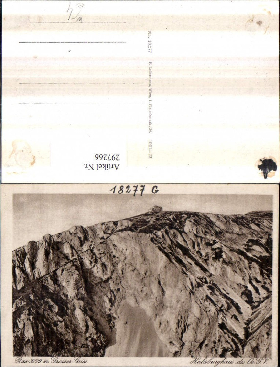 297266,Rax Großer Gries Habsburghaus Berghütte b. Schwarzau Hirschwang