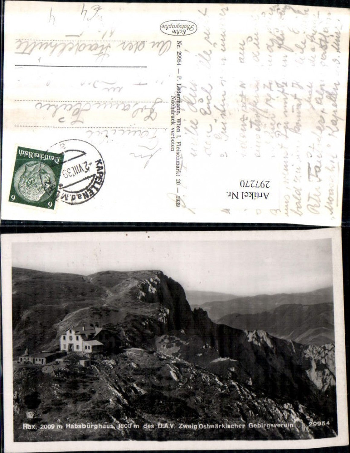 297270,Rax Habsburghaus Berghütte Bergkulisse b. Hirschwang Schwarzau
