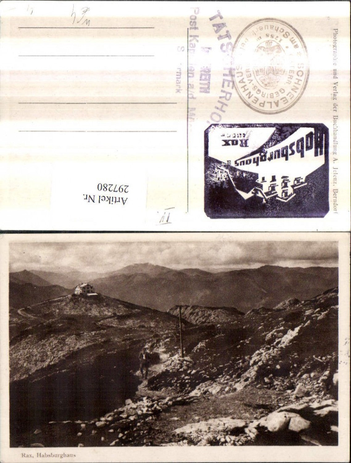 297280,Rax Habsburghaus Berghütte Bergkulisse b. Hirschwang Schwarzau