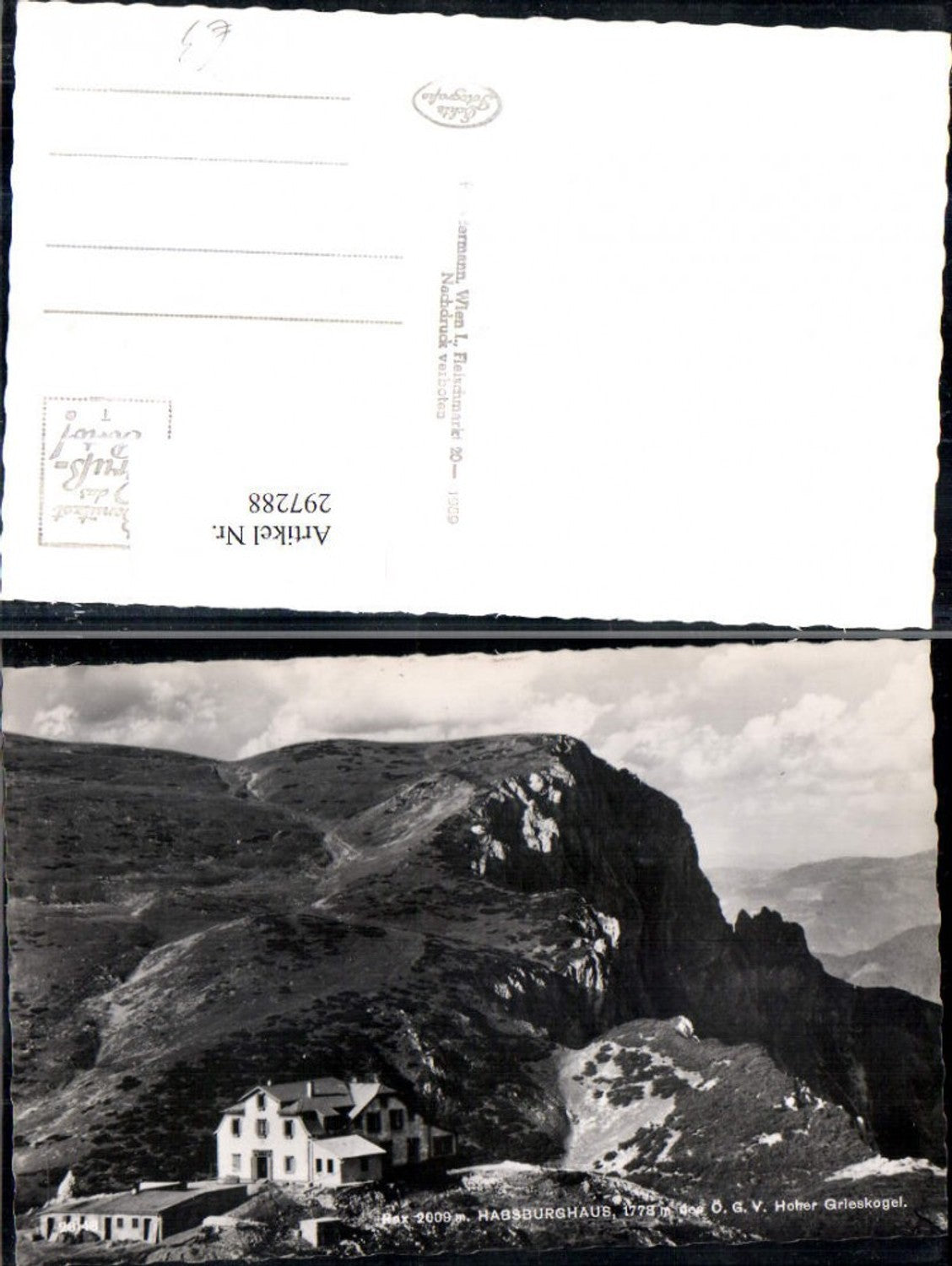 297288,Rax Habsburghaus Berghütte m. Hoher Grieskogel b. Hirschwang Schwarzau