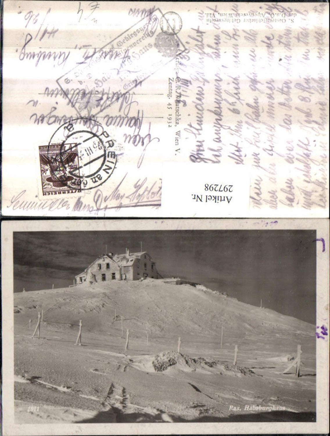 297298,Rax Habsburghaus Berghütte b. Hirschwang Schwarzau Winterbild