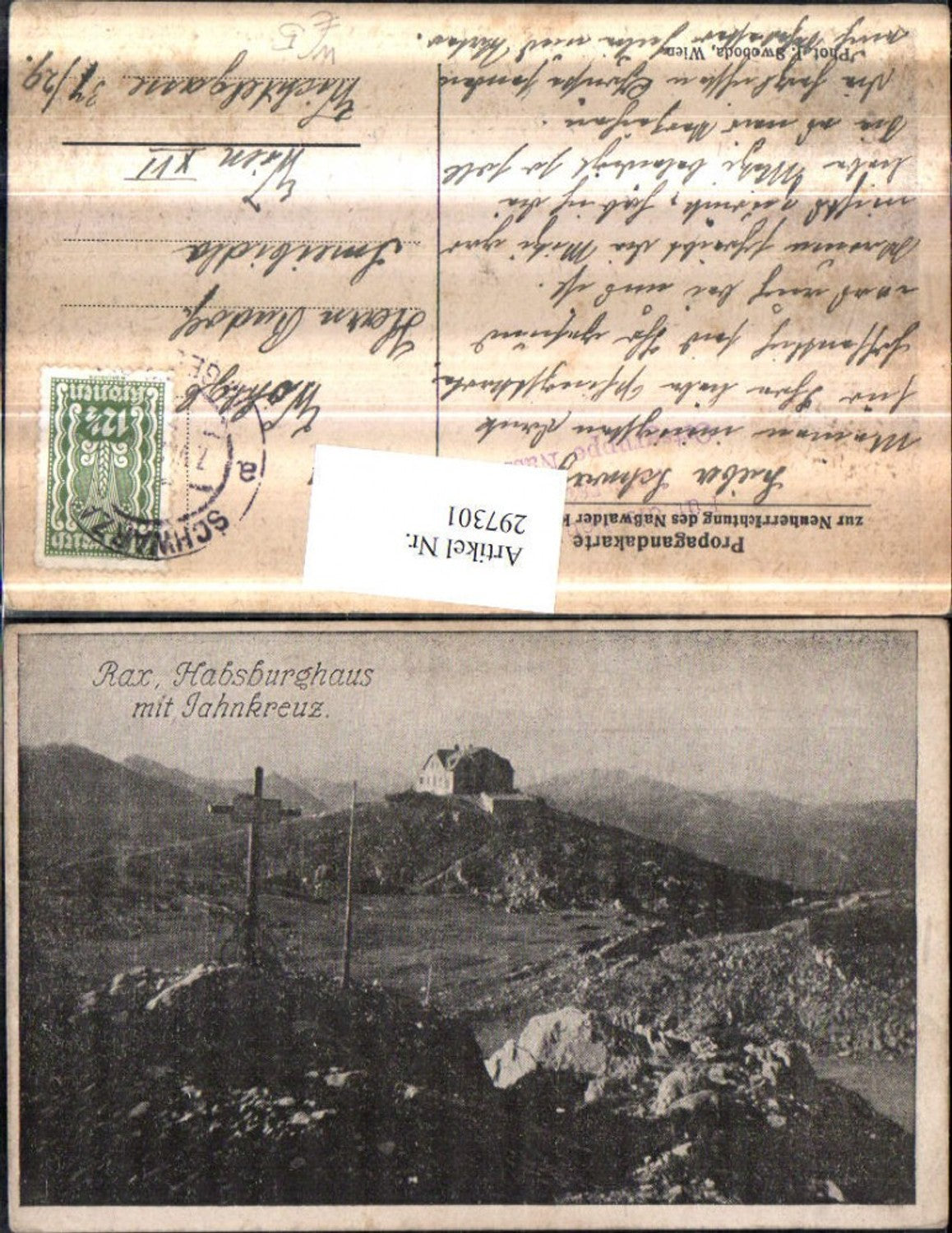 297301,Rax Habsburghaus Berghütte m. Jahnkreuz Bergkulisse b. Hirschwang Schwarzau