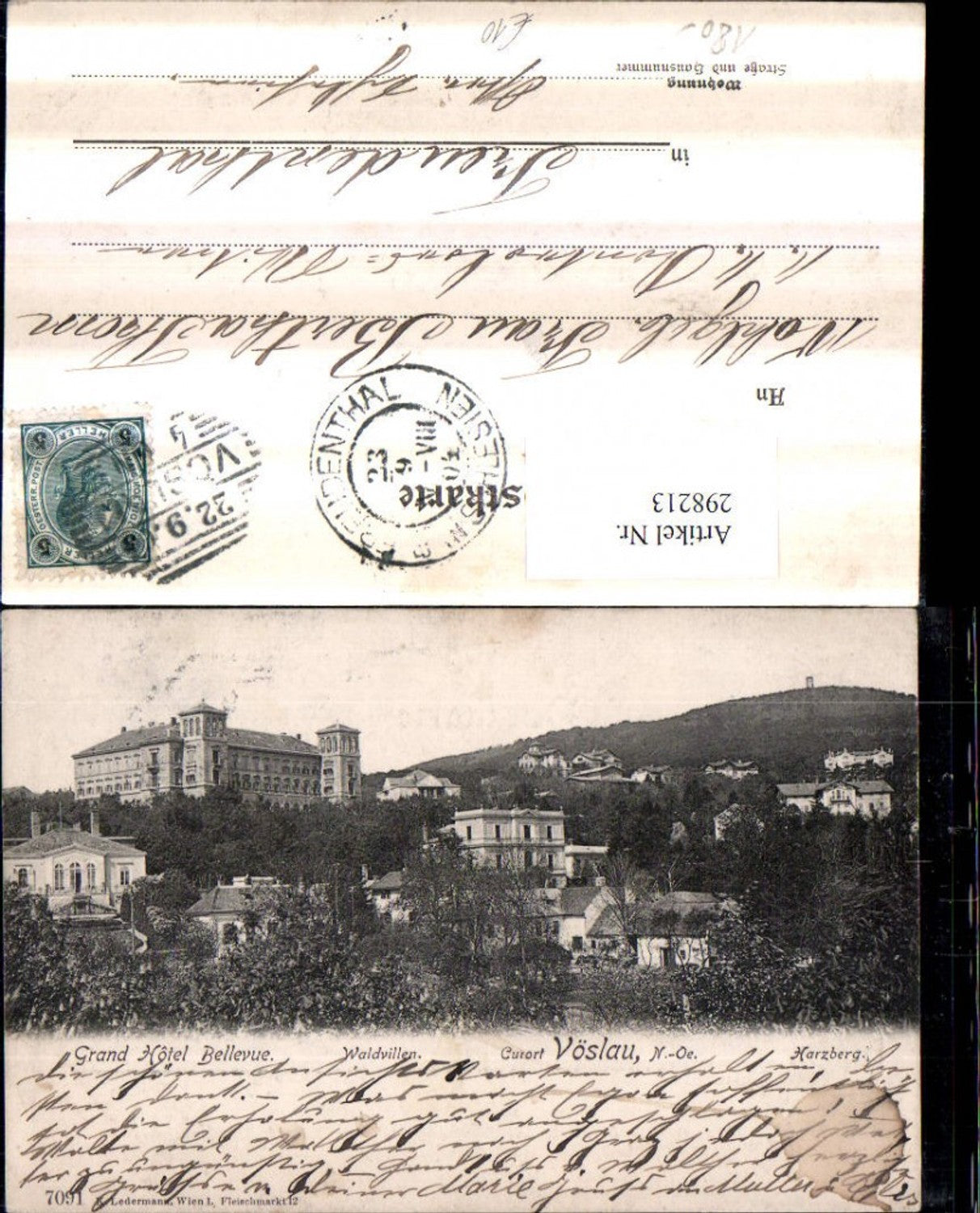 298213,Bad Vöslau Grand Hotel Bellevue m. Waldvillen u. Harzberg