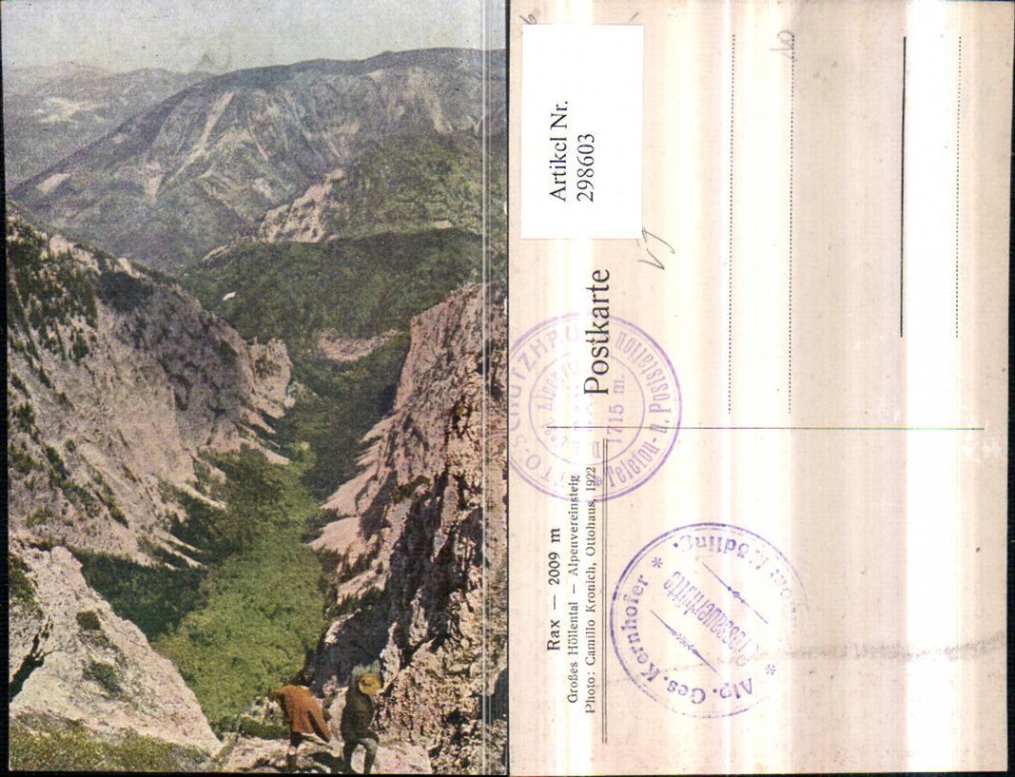 298603,Rax Großes Höllental Alpenvereinsteig Bergkulisse b. Schwarzau