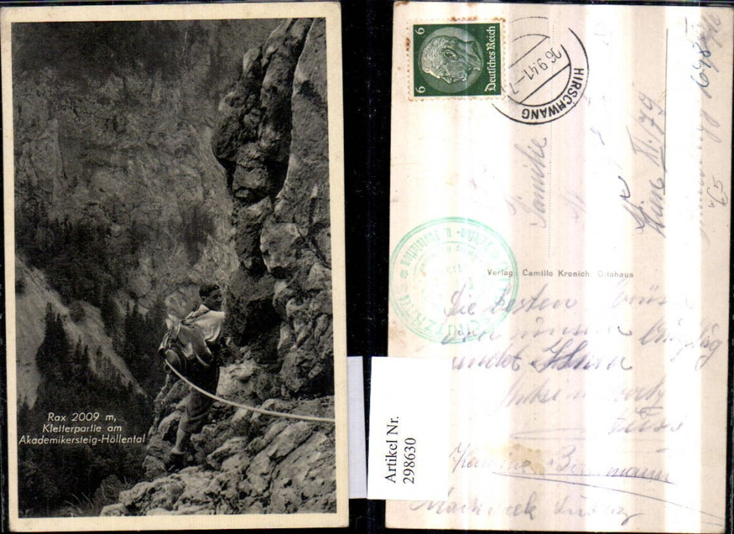 298630,Rax Höllental Kletterpartie am Akademikersteig b. Reichenau Schwarzau Bergsteiger