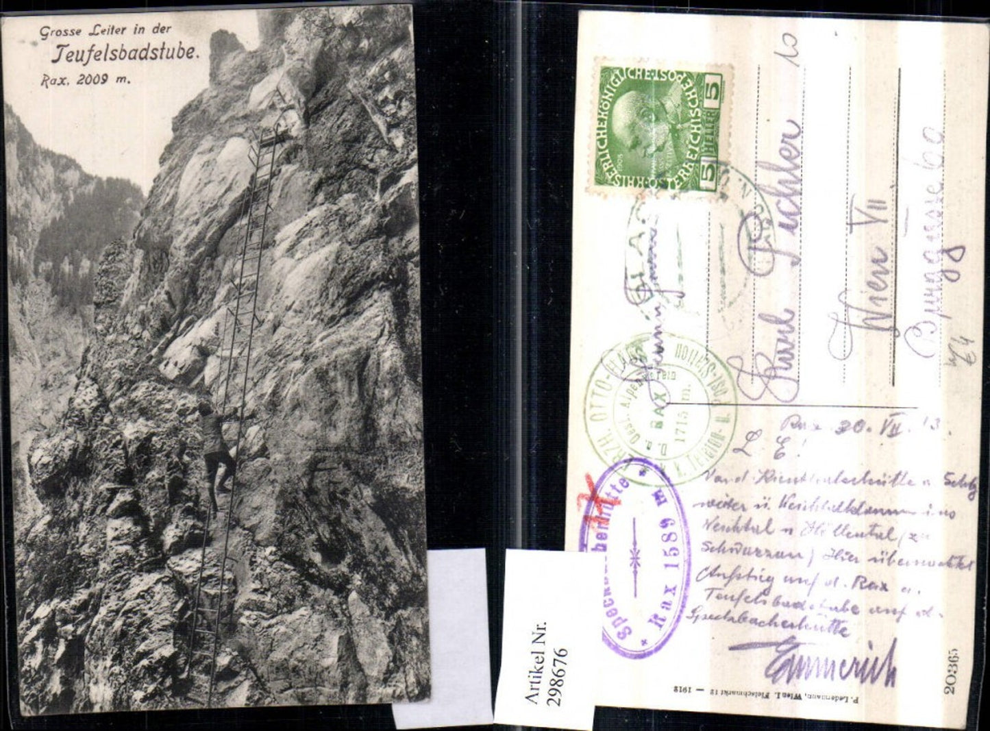 298676,Rax Teufelsbadstube b. Reichenau Große Leiter Bergsteiger