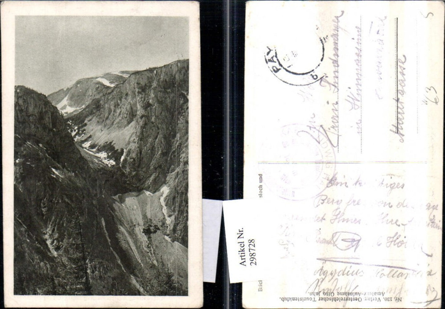 298728,Rax Blick von d. Loswandblöße auf Gaisloch u. Scheibwaldmauer Bergkulisse b. Reichenau