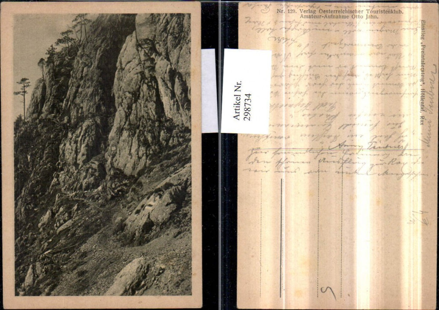 298734,Rax Höllental Einsteig Preintalersteig b. Prein Schwarzau