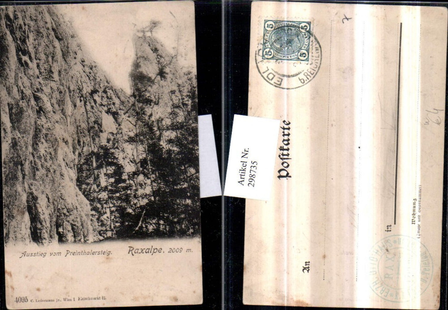298735,Raxalpe Ausstieg vom Preintalersteig b. Prein