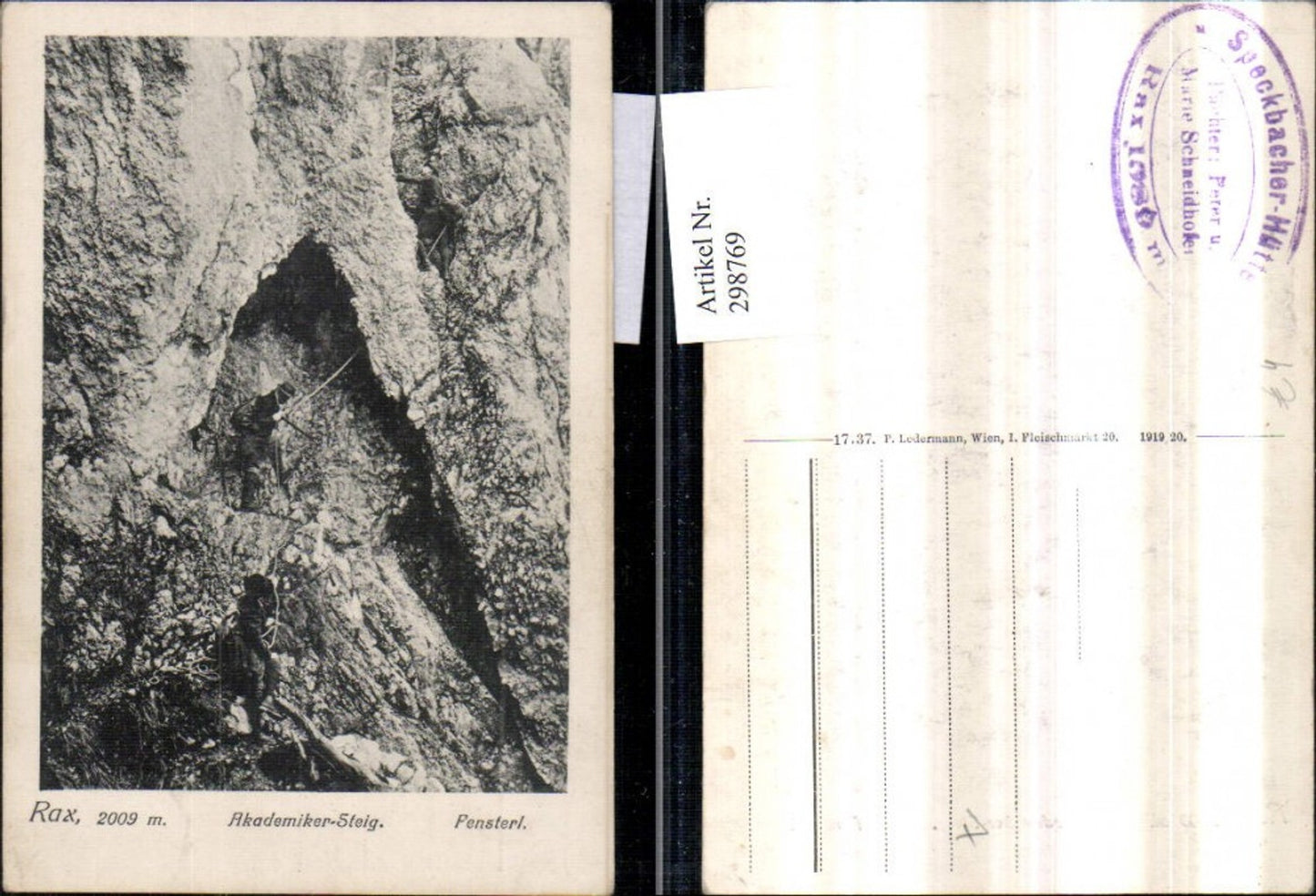 298769,Rax Höllental Fensterl am Akademiker-Steig b. Schwarzau Bergsteiger