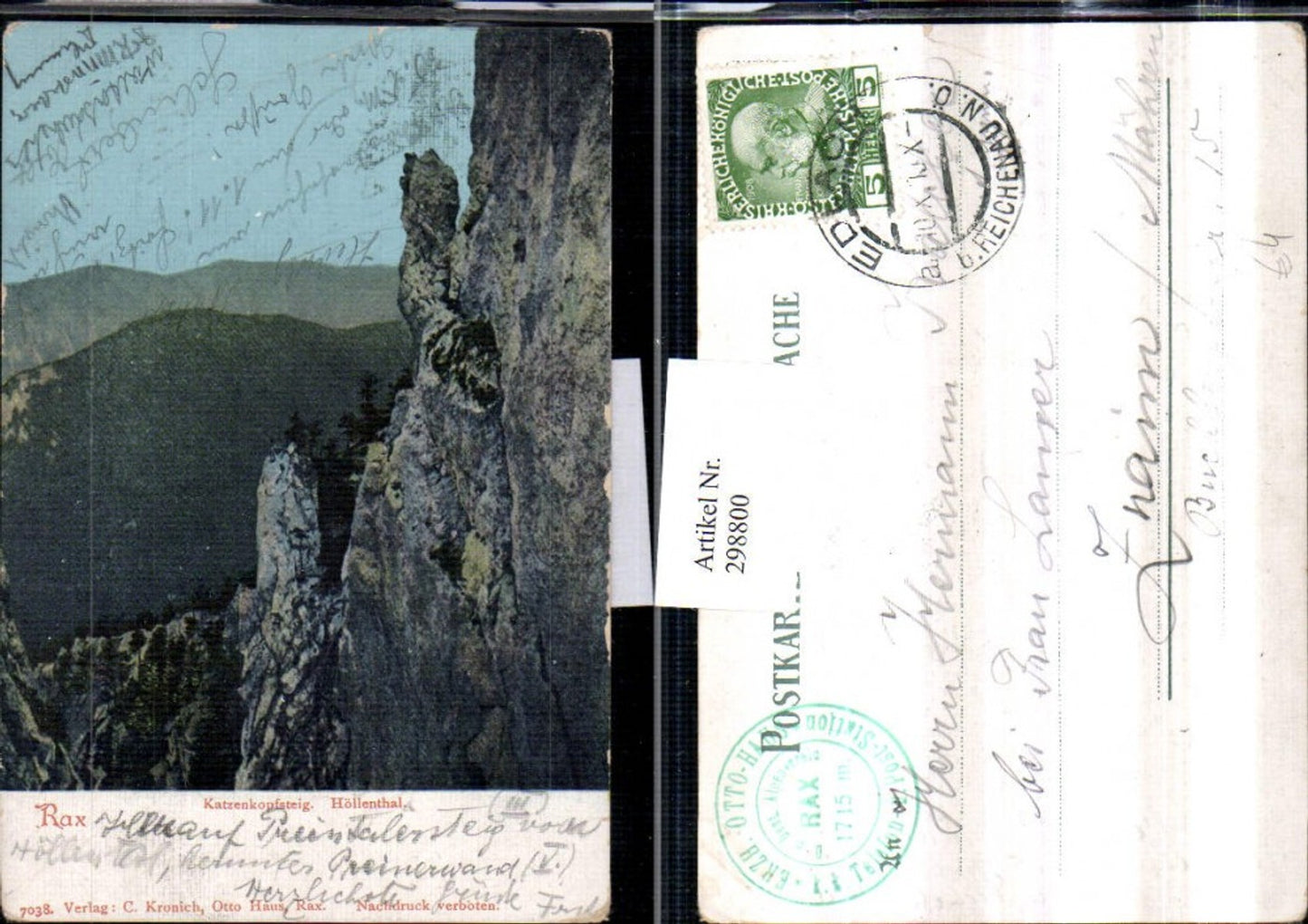 298800,Rax Höllenal Katzenkopfsteig Bergkulisse b. Schwarzau Reichenau
