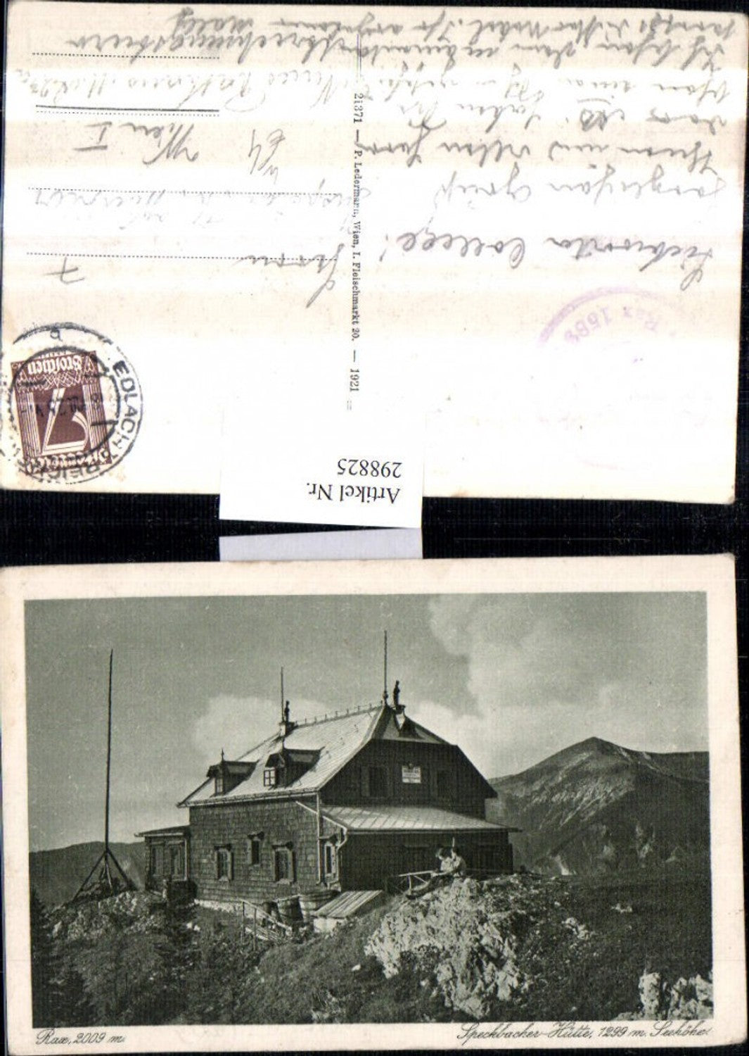 298825,Rax Speckbacherhütte Berghütte Bergkulisse b. Breitenstein