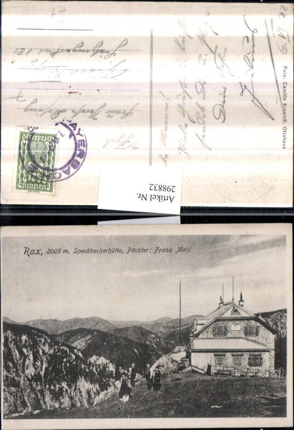 298832,Rax Speckbacherhütte Berghütte Bergkulisse b. Breitenstein
