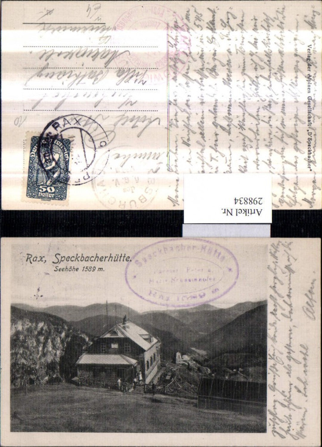 298834,Rax Speckbacherhütte Berghütte Bergkulisse b. Breitenstein