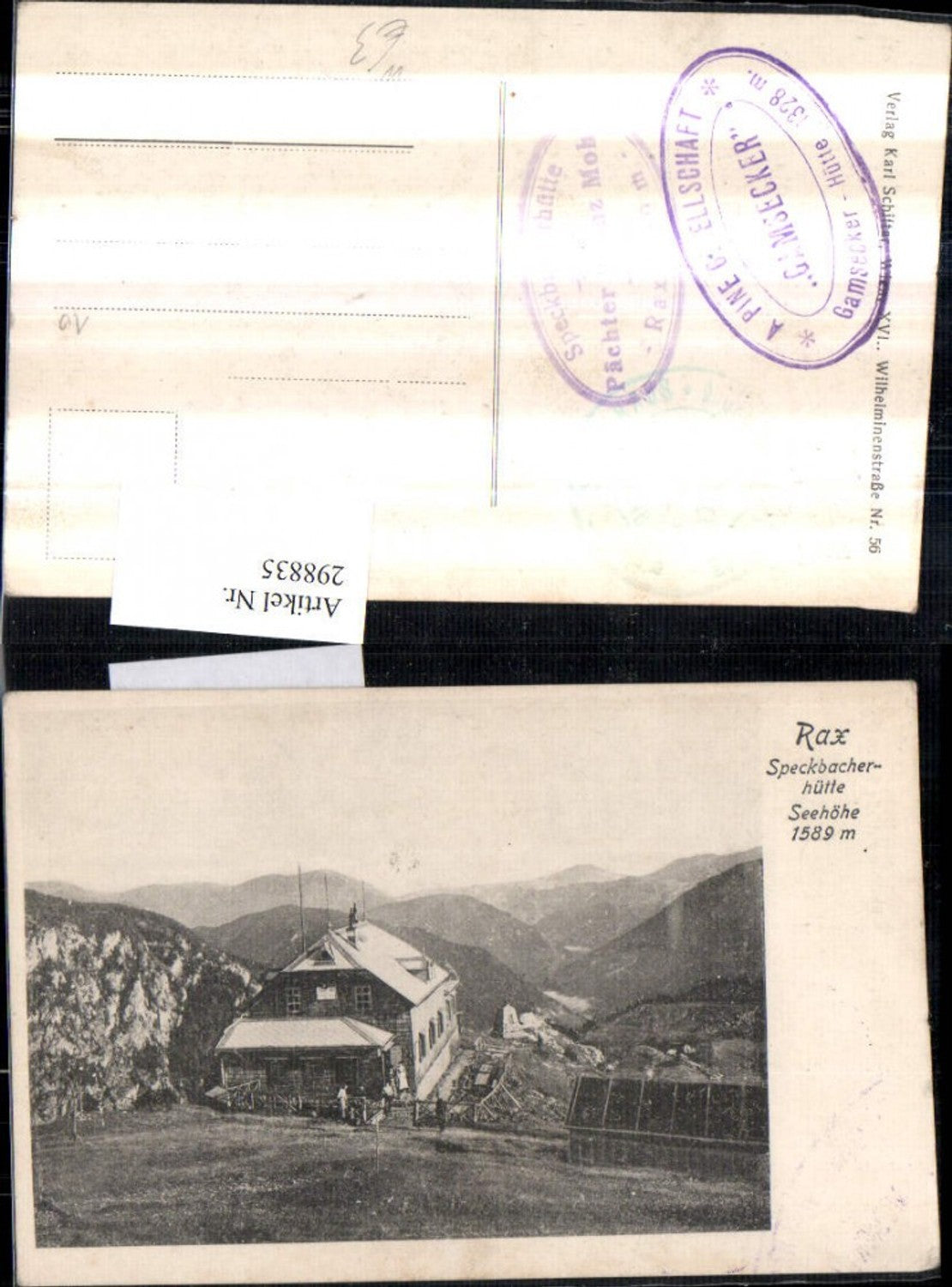 298835,Rax Speckbacherhütte Berghütte Bergkulisse b. Breitenstein