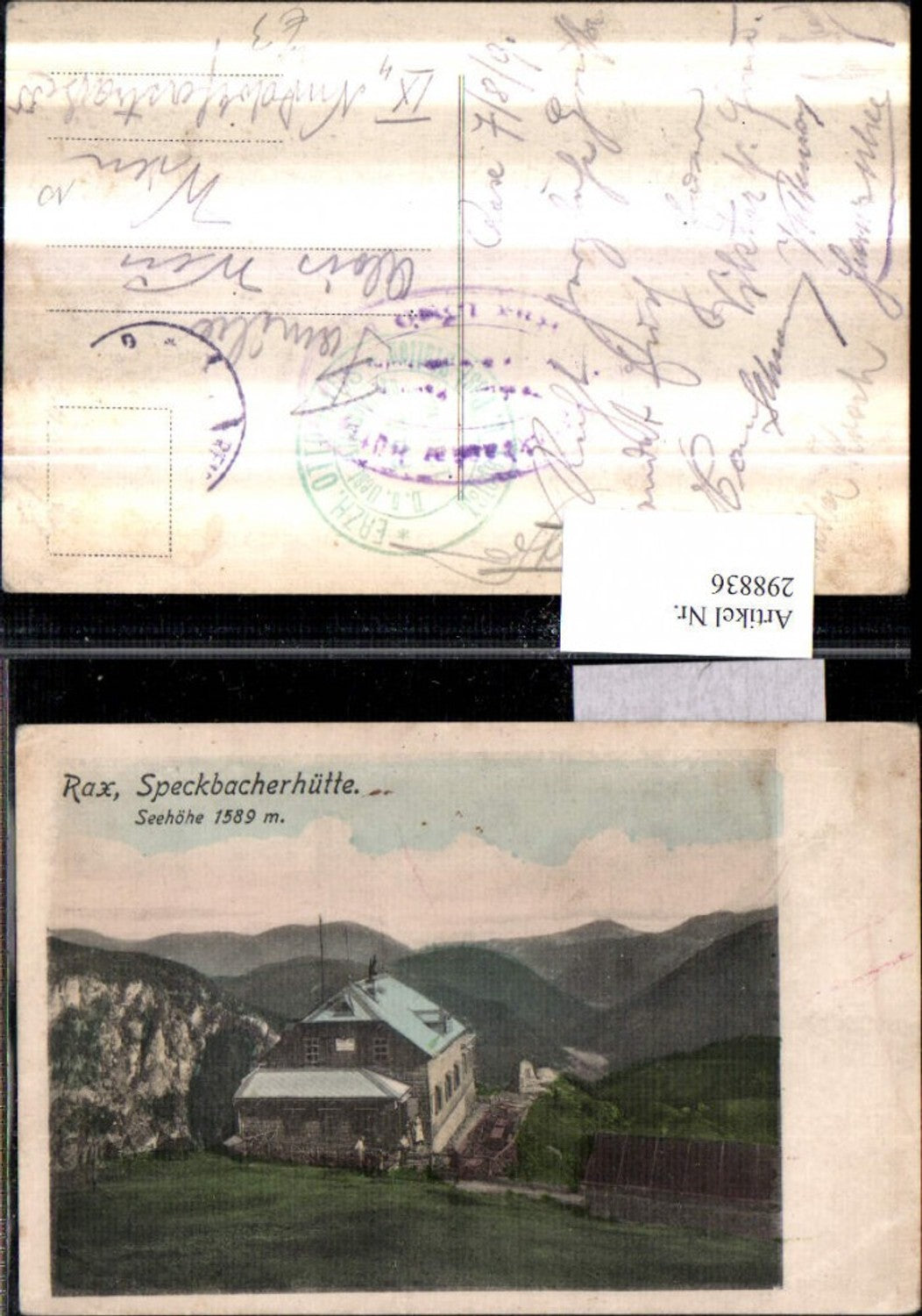 298836,Rax Speckbacherhütte Berghütte Bergkulisse b. Breitenstein