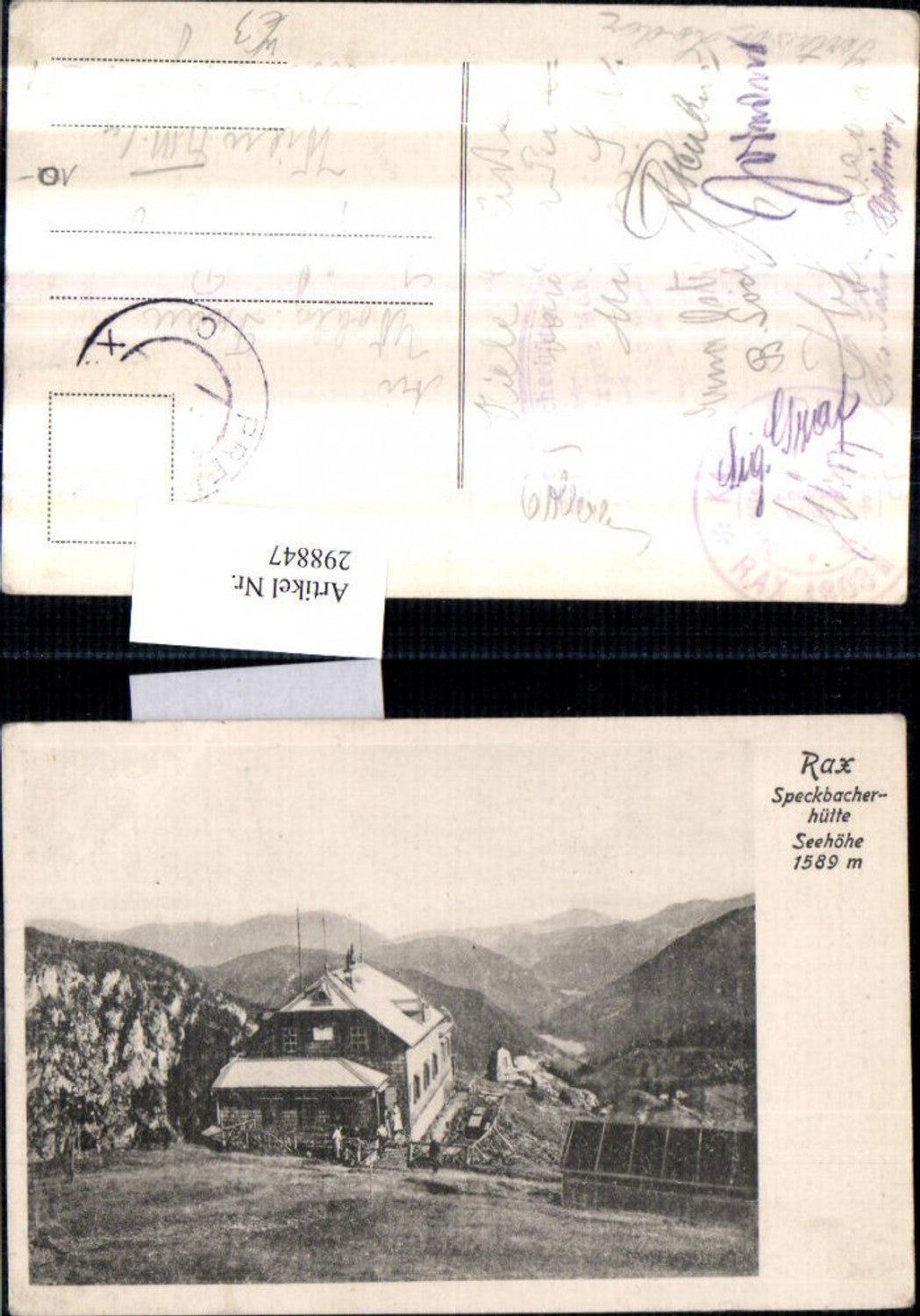 298847,Rax Speckbacherhütte Berghütte Bergkulisse b. Breitenstein