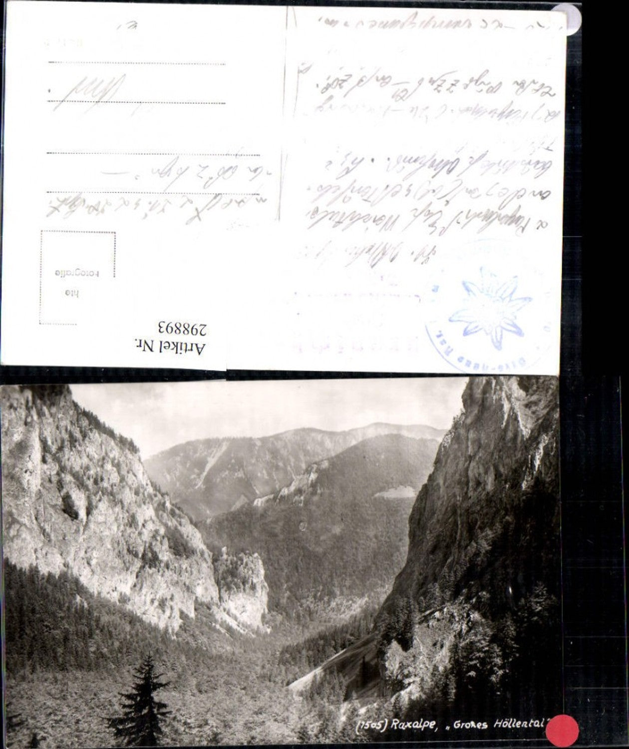 298893,Raxalpe Großes Höllental Bergkulisse b. Schwarzau Reichenau