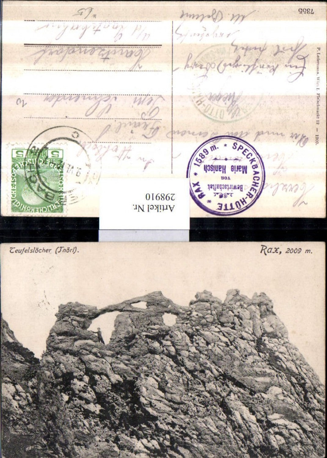 298910,Rax Thörl Törl Teufelslöcher b. Reichenau