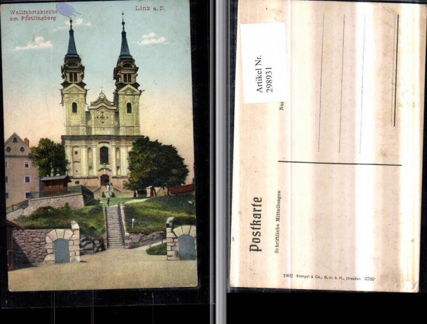 298931,Linz an d. Donau Wallfahrtskirche Kirche am Pöstlingberg pub Stengel & Co 3760