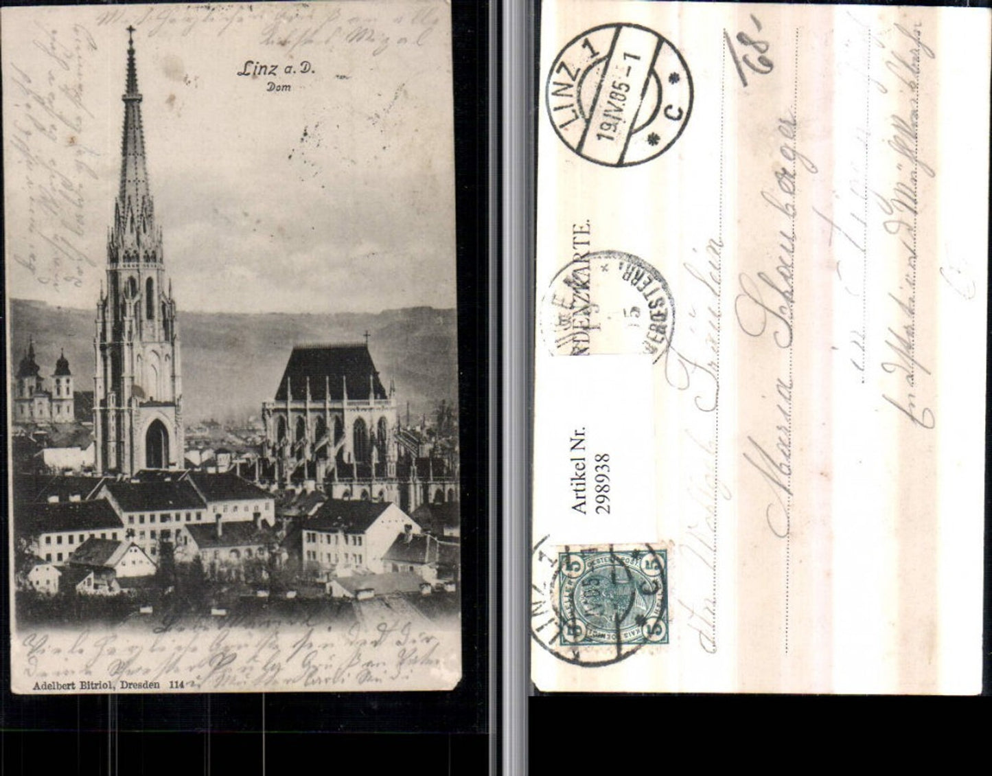 298938,Linz an d. Donau Teilansicht Dom Kirche
